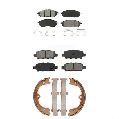 Semi-Metallic Brake Pads And Parking Shoes Front Rear Kit For INFINITI FX35 FX45