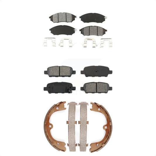 Semi-Metallic Brake Pads And Parking Shoes Front Rear Kit For INFINITI FX35 FX45
