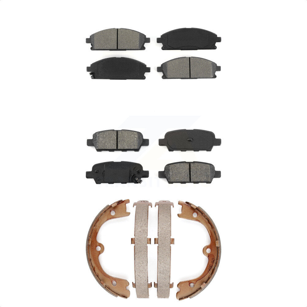Semi-Metallic Brake Pads Parking Shoes Front Rear Kit For 2004-2005 Nissan Quest