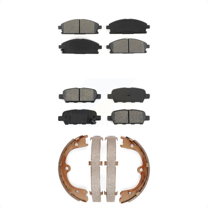 Semi-Metallic Brake Pads Parking Shoes Front Rear Kit For 2004-2005 Nissan Quest