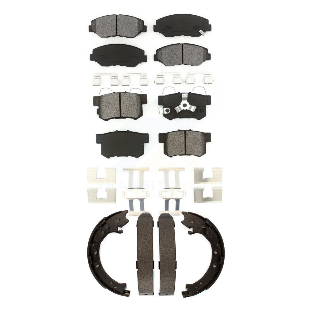 Semi-Metallic Brake Pads & Parking Shoes Front Rear Kit For 2005-2006 Honda CR-V