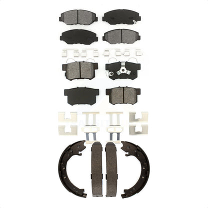 Semi-Metallic Brake Pads & Parking Shoes Front Rear Kit For 2005-2006 Honda CR-V