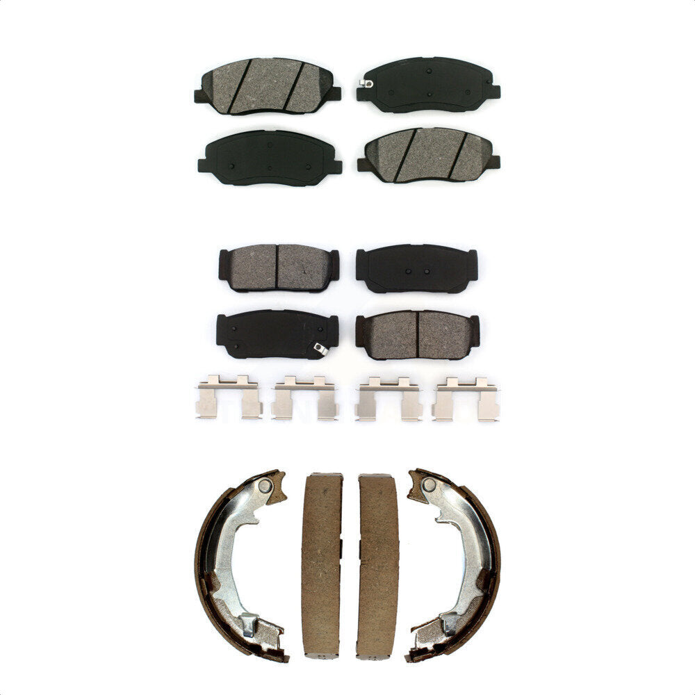 Semi-Metallic Brake Pads & Parking Shoe Front Rear Kit For Hyundai Entourage Kia