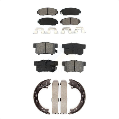 Semi-Metallic Brake Pads And Parking Shoes Front Rear Kit For Acura RDX