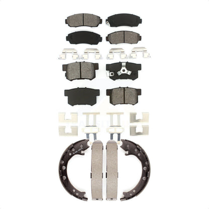 Semi-Metallic Brake Pads & Parking Shoes Front Rear Kit For Honda CR-V Acura RDX