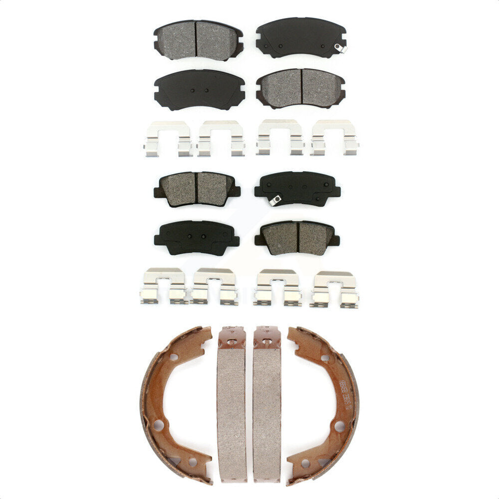 Semi-Metallic Brake Pads Parking Shoes Front Rear Kit For Hyundai Elantra Sonata