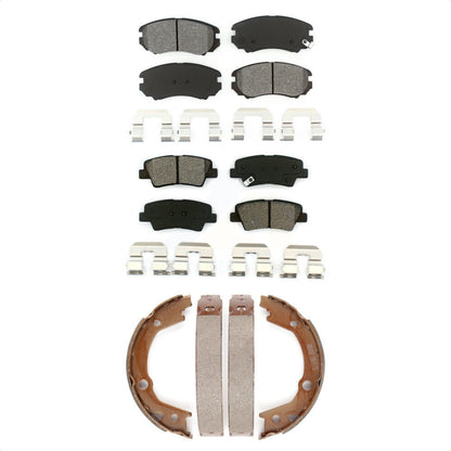 Semi-Metallic Brake Pads Parking Shoes Front Rear Kit For Hyundai Elantra Sonata