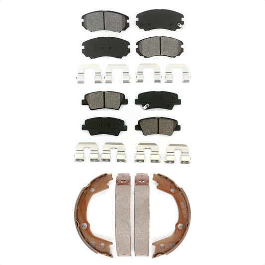 Semi-Metallic Brake Pads Parking Shoes Front Rear Kit For Hyundai Elantra Sonata