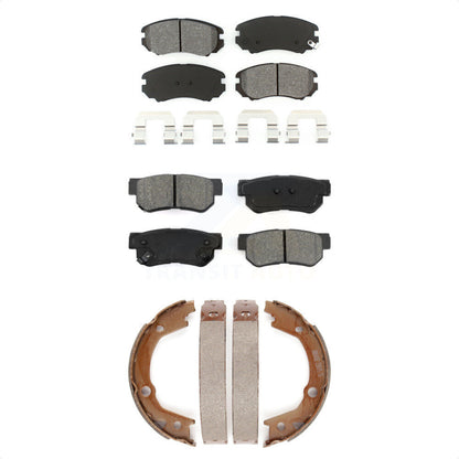 Semi-Metallic Brake Pads Parking Shoes Front Rear Kit For Hyundai Elantra Tucson