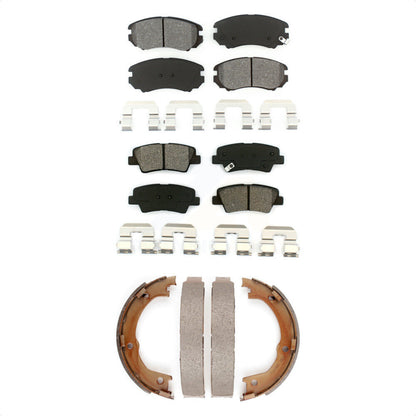 Semi-Metallic Brake Pads And Parking Shoes Front Rear Kit For Kia Amanti Hyundai