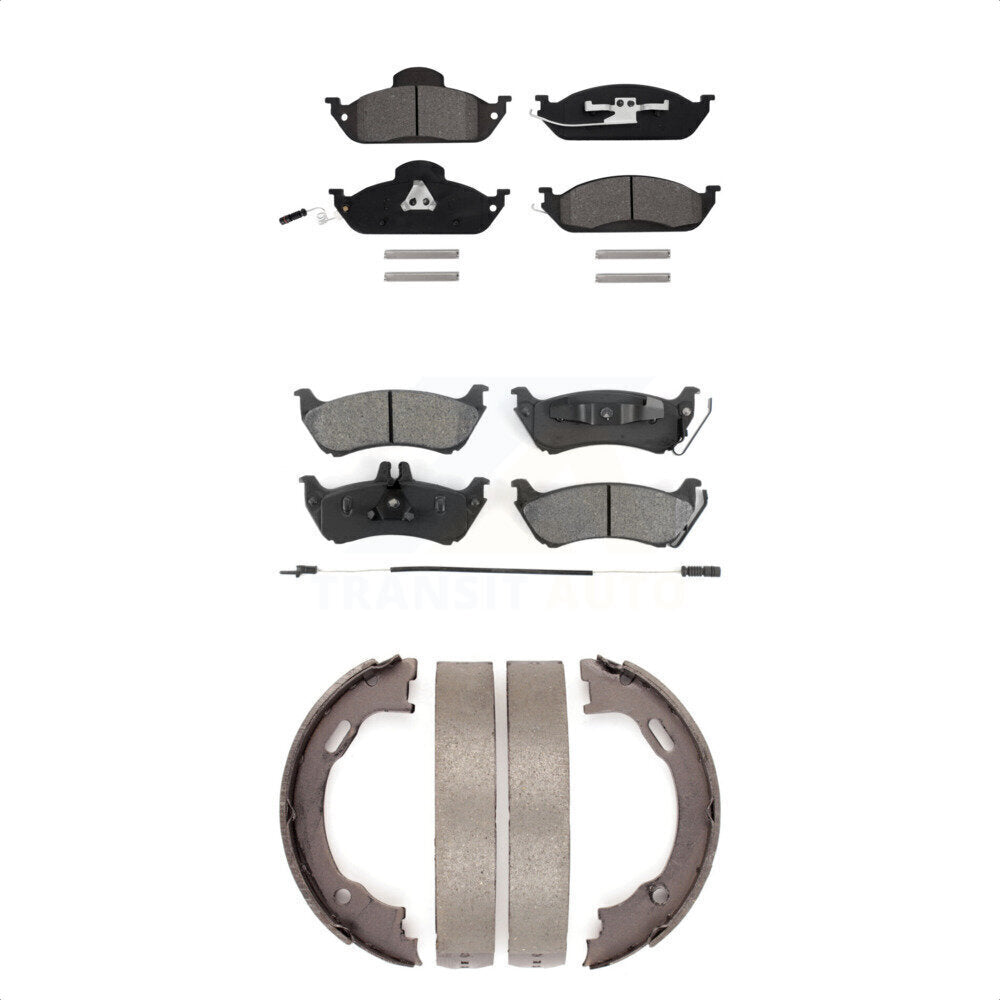 Semi-Metallic Brake Pads And Parking Shoe Front Rear Kit For Mercedes-Benz ML320