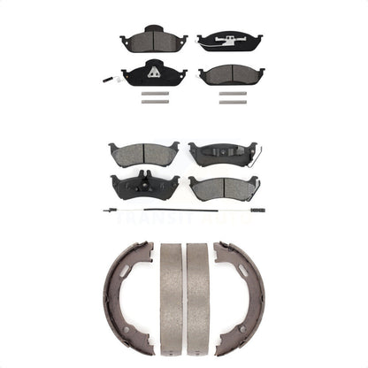 Semi-Metallic Brake Pads And Parking Shoe Front Rear Kit For Mercedes-Benz ML320