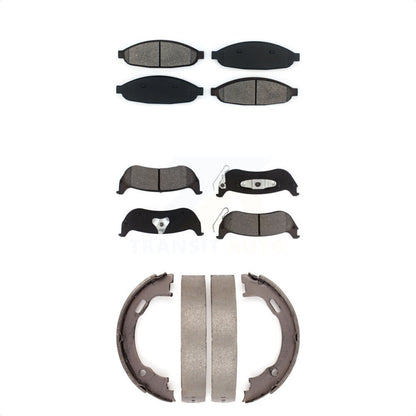 Semi-Metallic Brake Pads Parking Shoe Front Rear Kit For 04-08 Chrysler Pacifica