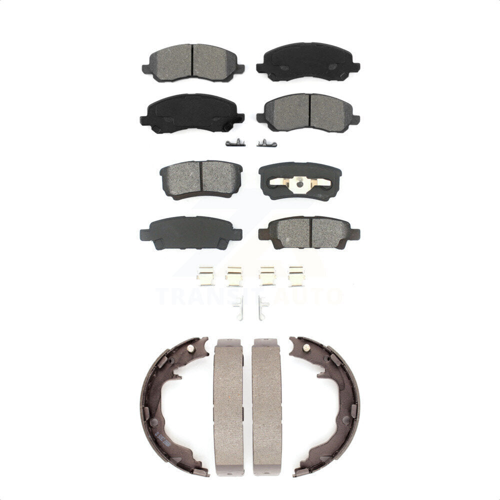 Semi-Metallic Brake Pads Parking Shoe Front Rear Kit For Jeep Patriot Mitsubishi
