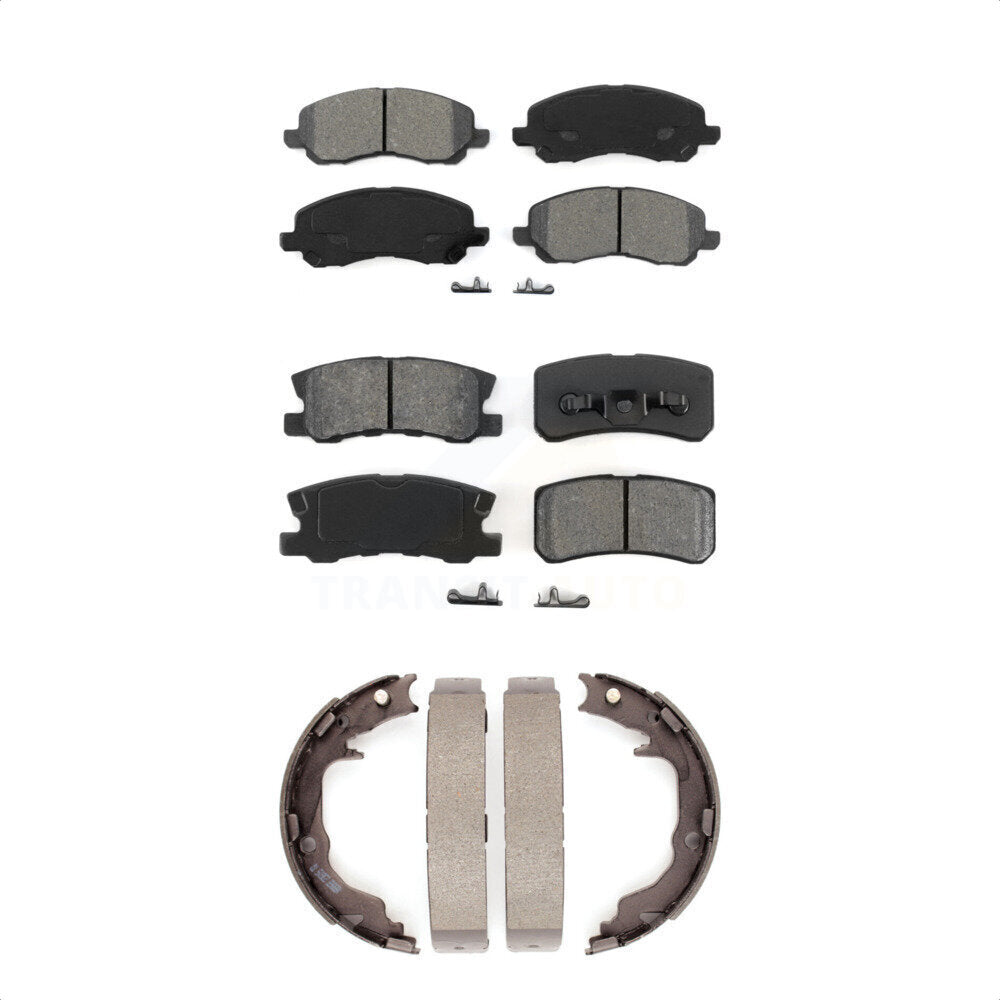 Semi-Metallic Brake Pads Parking Shoe Front Rear Kit For Jeep Mitsubishi Patriot