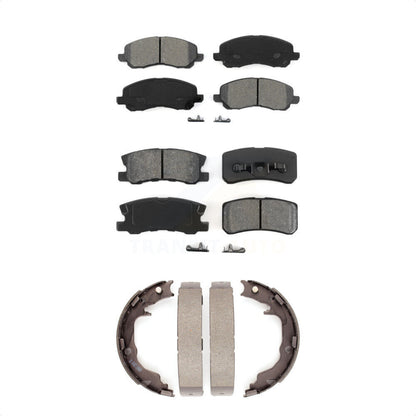 Semi-Metallic Brake Pads Parking Shoe Front Rear Kit For Jeep Mitsubishi Patriot