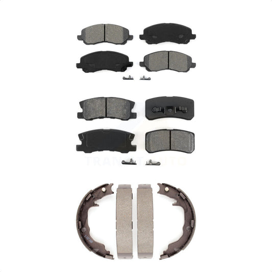 Semi-Metallic Brake Pads Parking Shoe Front Rear Kit For Jeep Mitsubishi Patriot