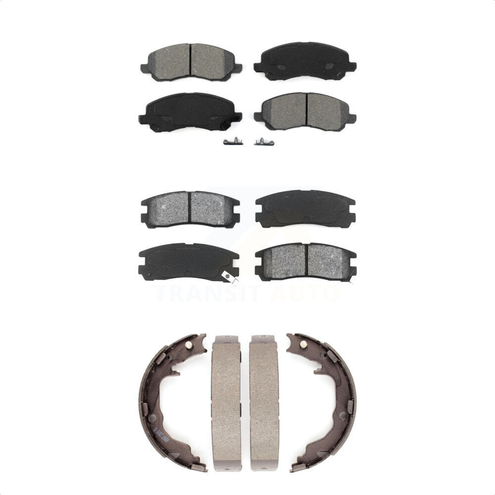 Semi-Metallic Brake Pads And Parking Shoes Front Rear Kit For Mitsubishi Eclipse