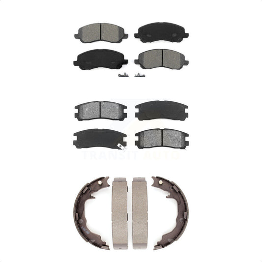 Semi-Metallic Brake Pads And Parking Shoes Front Rear Kit For Mitsubishi Eclipse