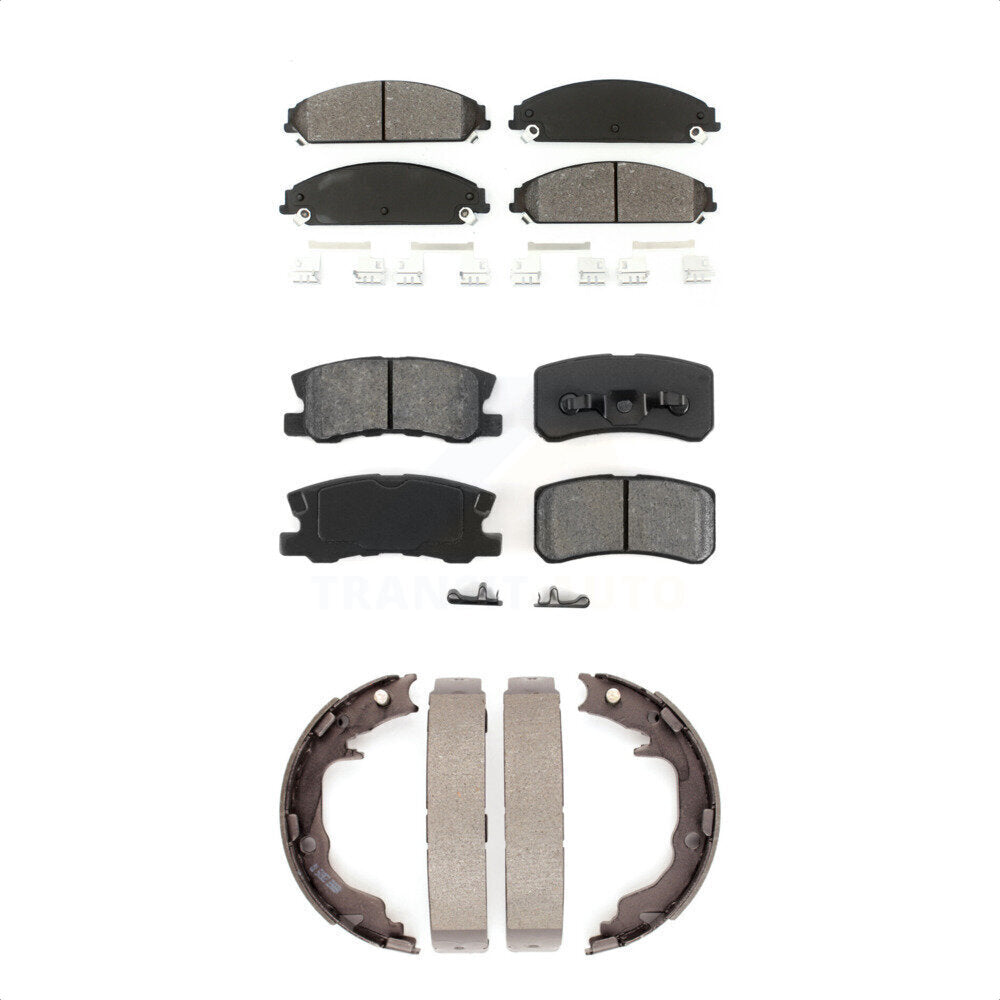Semi-Metallic Brake Pads And Parking Shoe Front Rear Kit For Dodge Caliber SRT-4