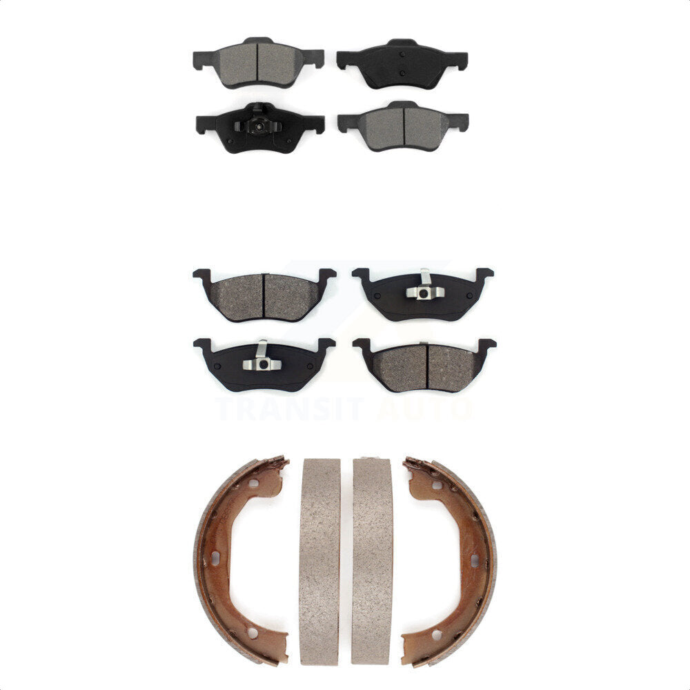 Semi-Metallic Brake Pads And Parking Shoes Front Rear Kit For Ford Escape Mazda