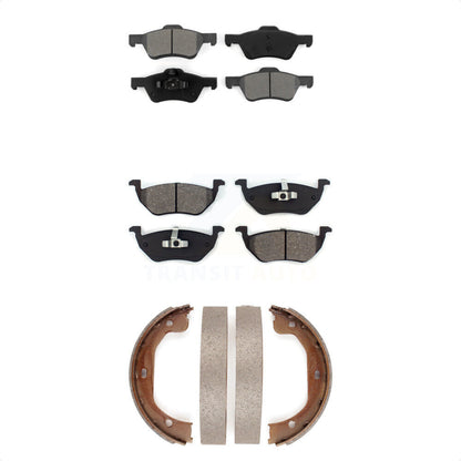 Semi-Metallic Brake Pads And Parking Shoes Front Rear Kit For Ford Escape Mazda