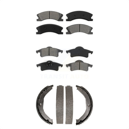 Semi-Metallic Brake Pads And Parking Shoe Front Rear Kit For Jeep Grand Cherokee