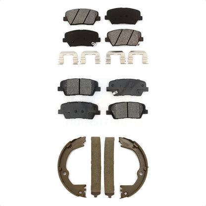 Semi-Metallic Brake Pads And Parking Shoes Front Rear Kit For Kia Sorento