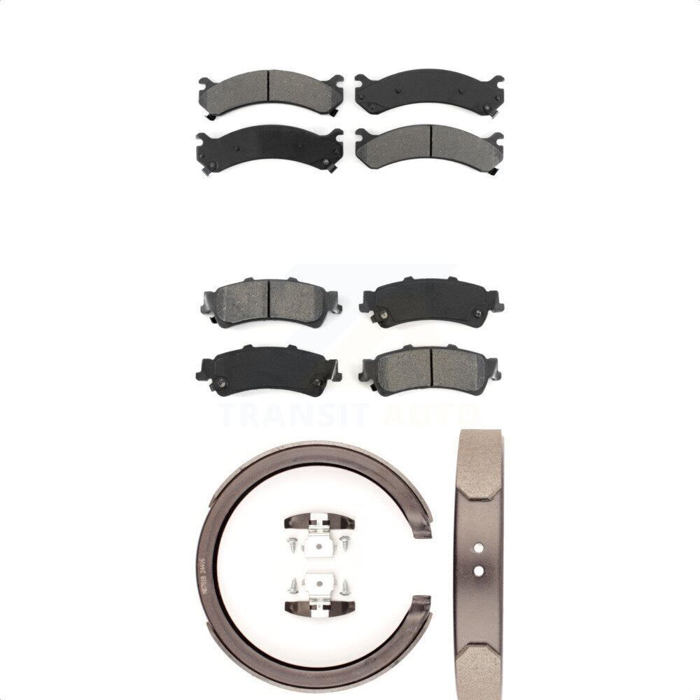 Semi-Metallic Brake Pads & Parking Shoes Front Rear Kit For Cadillac DTS DeVille