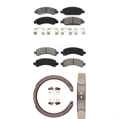 Semi-Metallic Brake Pads Parking Shoes Front Rear Kit For Chevrolet Express 1500