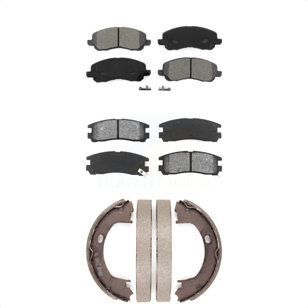 Semi-Metallic Brake Pads And Parking Shoes Front Rear Kit For Mitsubishi Eclipse
