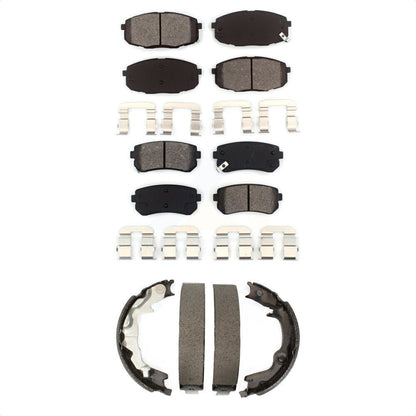 Semi-Metallic Brake Pads And Parking Shoes Front Rear Kit For Kia Forte Koup