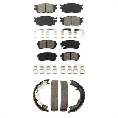 Semi-Metallic Brake Pads Parking Shoe Front Rear Kit For Hyundai Accent Kia Rio5