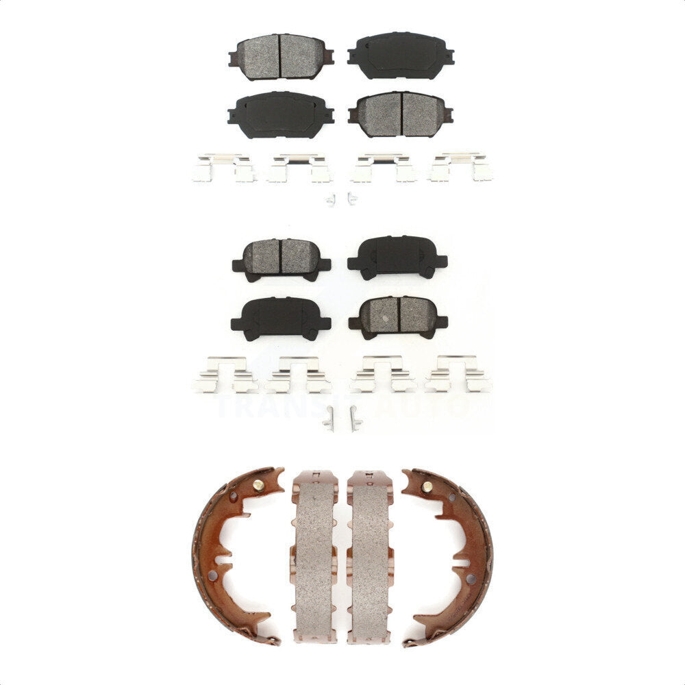 Semi-Metallic Brake Pads And Parking Shoes Front Rear Kit For Toyota Camry
