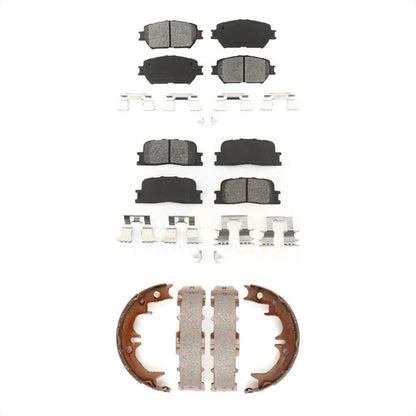 Semi-Metallic Brake Pads And Parking Shoes Front Rear Kit For Toyota Camry