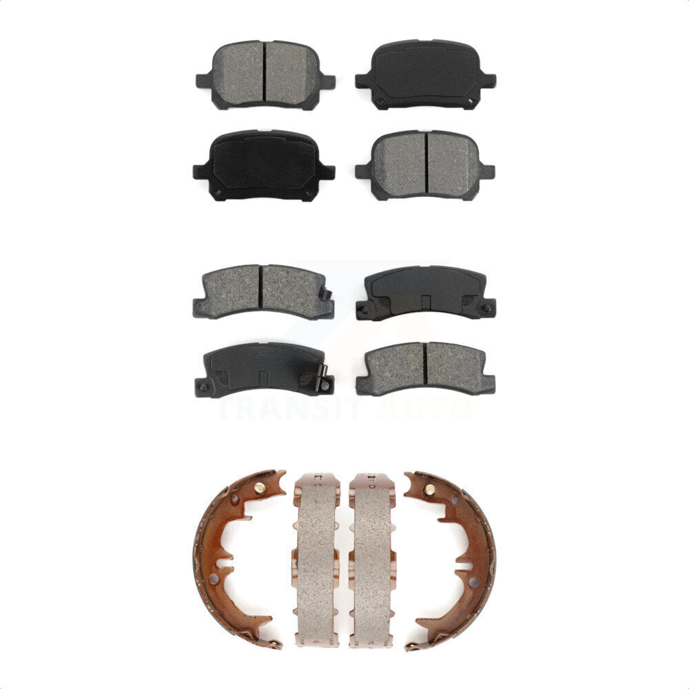 Semi-Metallic Brake Pads And Parking Shoes Front Rear Kit For Toyota Camry Lexus