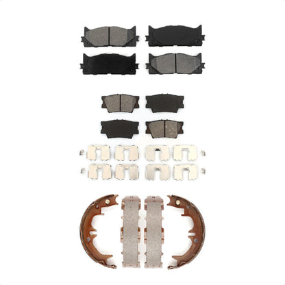 Semi-Metallic Brake Pads And Parking Shoes Front Rear Kit For Toyota Camry Lexus