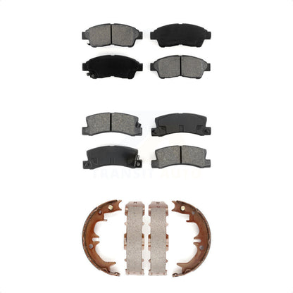 Semi-Metallic Brake Pads Parking Shoe Front Rear Kit For 92-99 Toyota Camry 2.2L