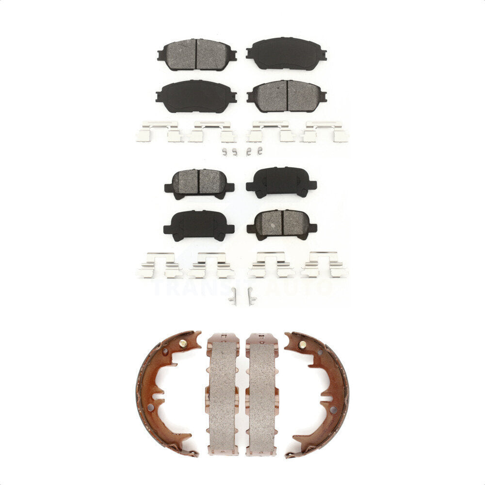Semi-Metallic Brake Pads And Parking Shoe Front Rear Kit For Toyota Camry Solara