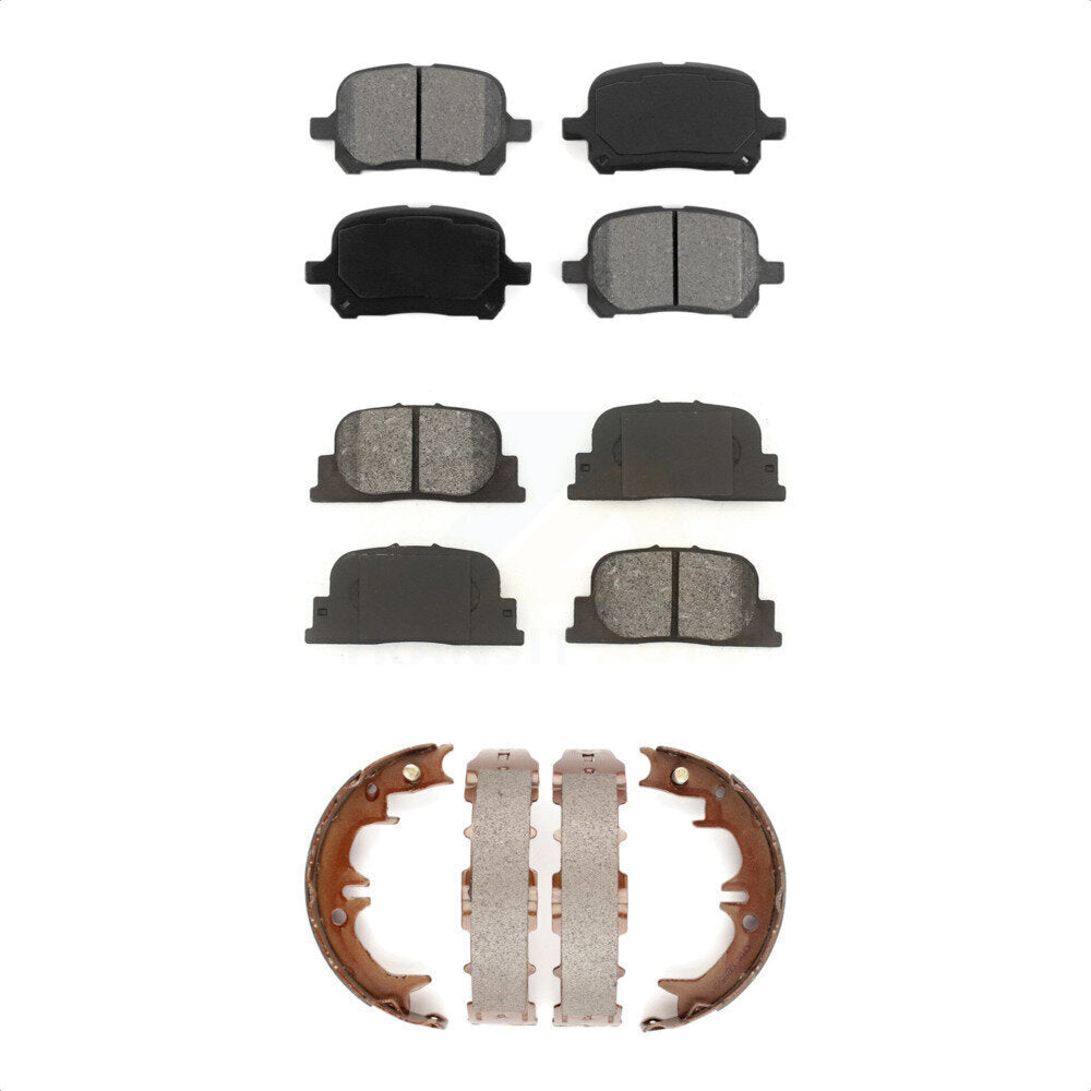 Semi-Metallic Brake Pads And Parking Shoes Front Rear Kit For Toyota Camry Lexus