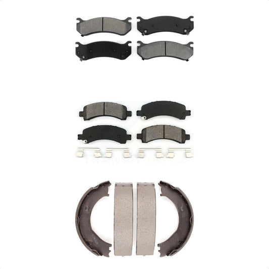Semi-Metallic Brake Pads Parking Shoes Front Rear Kit For Chevrolet Express 2500