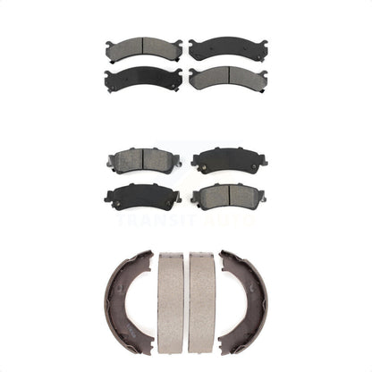 Semi-Metallic Brake Pads & Parking Shoes Front Rear Kit For 2001 GMC Sierra 3500