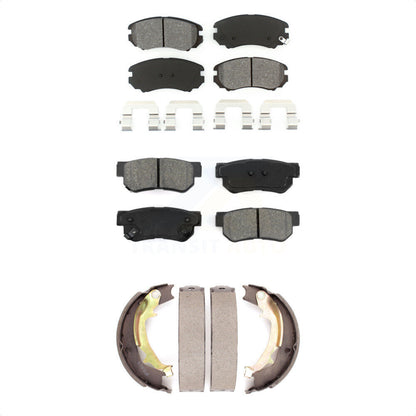 Semi-Metallic Brake Pads And Parking Shoes Front Rear Kit For Hyundai Tucson Kia