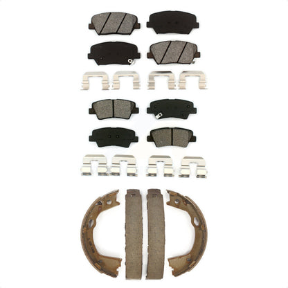Semi-Metallic Brake Pads Parking Shoe Front Rear Kit For 2012-2017 Hyundai Azera