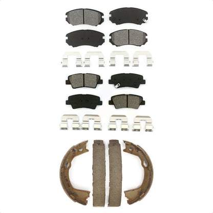 Semi-Metallic Brake Pads Parking Shoe Front Rear Kit For 2010-2011 Hyundai Azera