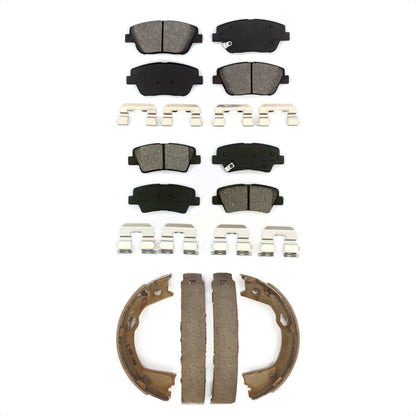 Semi-Metallic Brake Pads And Parking Shoes Front Rear Kit For Hyundai Sonata Kia
