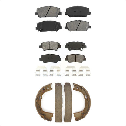 Semi-Metallic Brake Pads And Parking Shoes Front Rear Kit For Kia Optima
