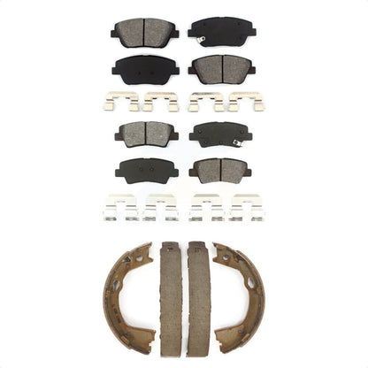 Semi-Metallic Brake Pads And Parking Shoes Front Rear Kit For Kia Optima
