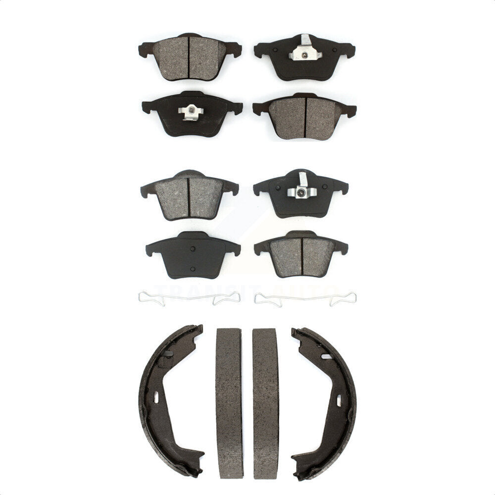 Semi-Metallic Brake Pads And Parking Shoes Front Rear Kit For Volvo XC90