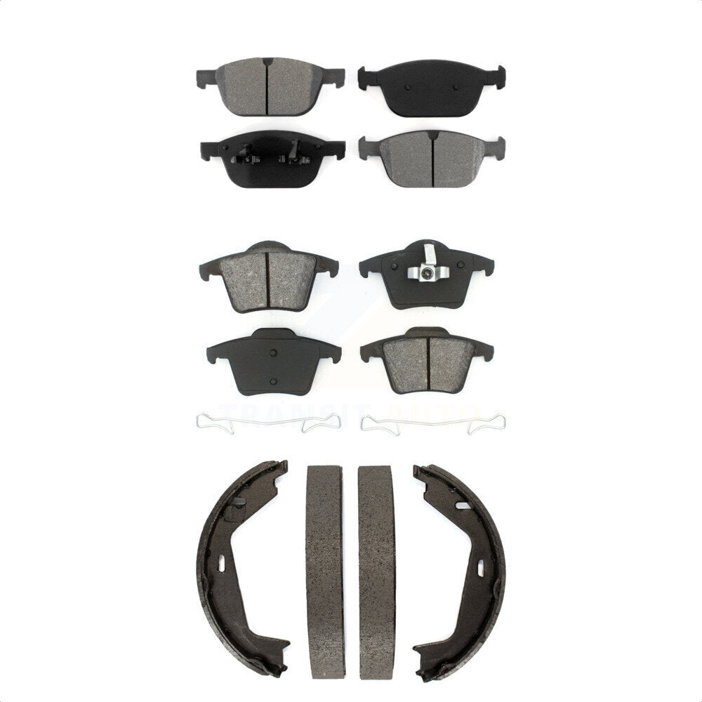 Semi-Metallic Brake Pads And Parking Shoes Front Rear Kit For Volvo XC90